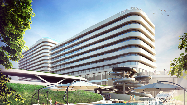 Wartość kompleksu hotelowo-apartamentowego Baltic Park Molo w Świnoujściu to ponad ćwierć mld zł, wiz. Zdrojowa Invest