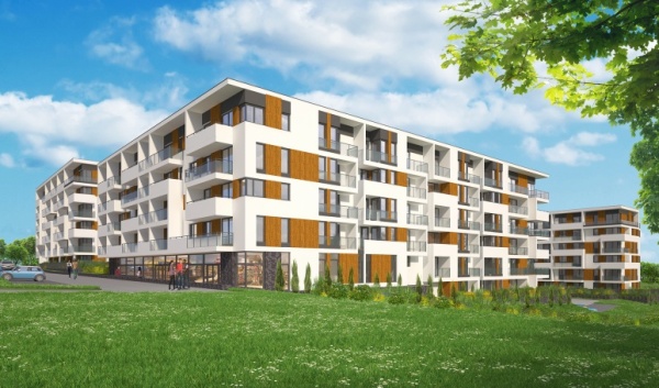 Projekt osiedla Bytkowska Park w Katowicach powstał na deskach pracowni LINIA architekci, wiz. Wawel Service.