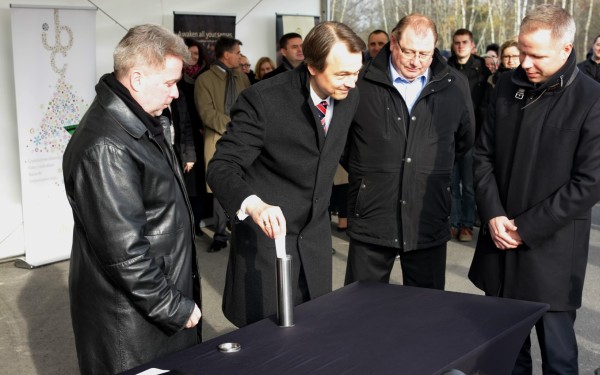 Wmurowanie kamienia węgielnego na budowie Fabryki Czekolady Barry Callebaut w Łodzi, fot. Barry Callebaut.