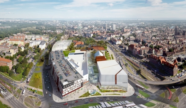 Forum Gdańsk - widok z lotu ptaka od al. Armii Krajowej, wiz. Multi Poland