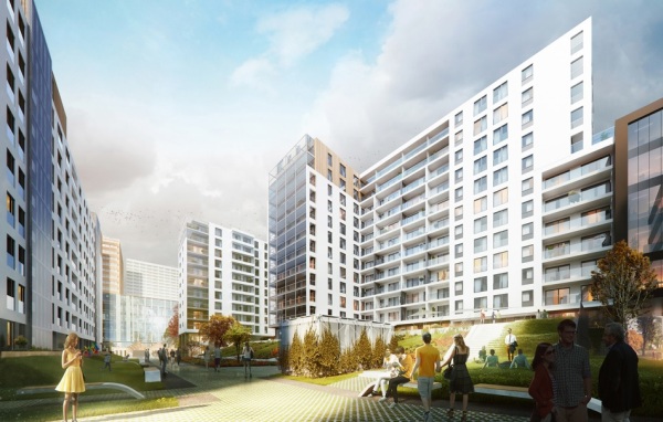 Projekt architektoniczny osiedla Grzybowska 85 przygotowała pracownia FS&P Arcus, wiz. Asbud.