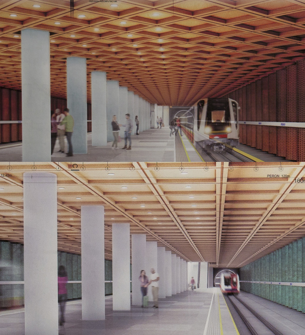 Koncepcja stacji C4 i C5 II linii metra w Warszawie na odcinku zachodnim, wiz. UM Warszaw