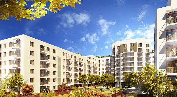 Projekt osiedla JK51 powstał w pracowni Bulanda Mucha Architekci. Wiz. Hochtief Polska