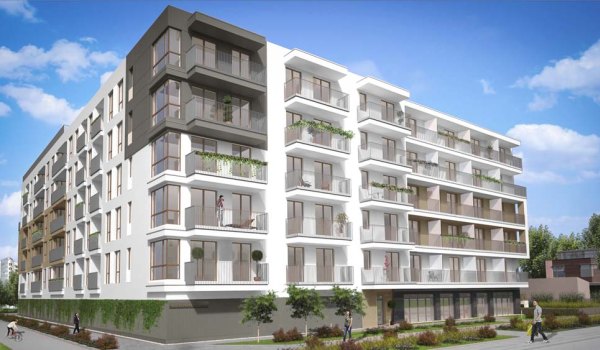 Dla inwestycji przy ulicy Kruszewskiego 2/6 w Warszawie zaprojektowano 75 mieszkań,wiz. Aneo Development