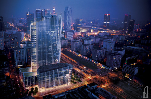 Wieżowiec Mennica Legacy Tower powstanie u zbiegu ulic Prostej i Żelaznej w Warszawie, wiz. Golub GetHouse oraz Mennica Polska