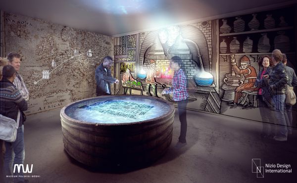 Multimedialna prezentacja w formie beczki w Muzeum Polskiej Wódki w Warszawie, wiz. Nizio Design International Multimedialna prezentacja w formie beczki w Muzeum Polskiej Wódki w Warszawie, wiz. Nizio Design International
