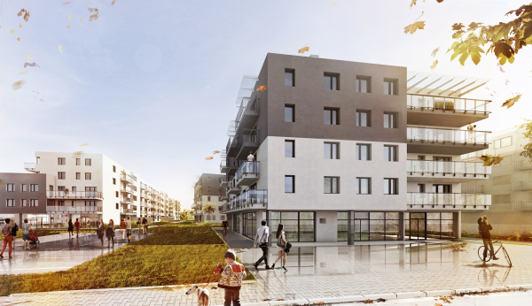 Projekt osiedla Neptun II powstał na deskach pracowni Plus3 Architekci, wiz. Polnord.