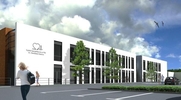 Budowa Ośrodka Radioterapii w Pile zakończy się w lutym 2018 r. i pochłonie 20,7 mln zł, wiz. SPA Sadowski Sadowska.