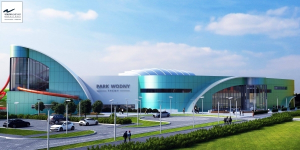 Park Wodny w Tychach &ndash; wiz. Regionalne Centrum Gospodarki Wodno-Ściekowej / Schick Architekci