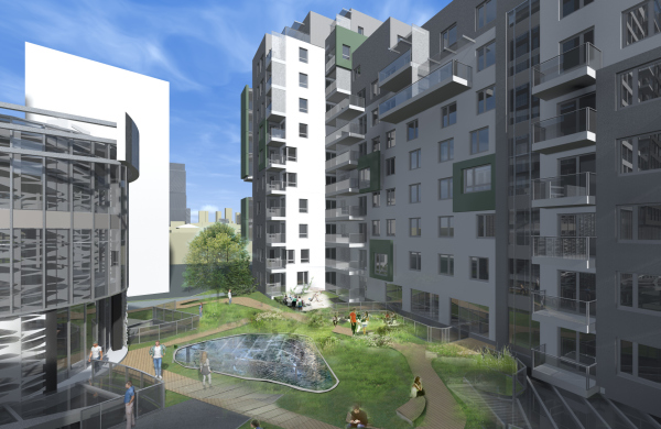 Zaprojektowane przez pracownię Archiplan osiedle Skierniewicka, wiz. Ronson Development