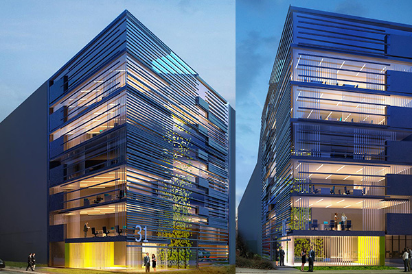 Nowy biurowiec Monday Development u zbiegu ulic Małe Garbary i B&oacute;żnicza w Poznaniu