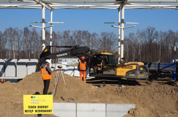 Budowa stacji Ł&oacute;dź Widzew, fot. Trakcja PRKiI