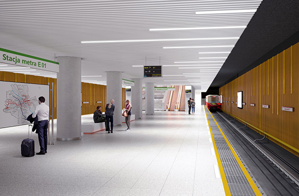 Projekt peronu na tzreciej linii metra w Warszawie. Projekt peronu na tzreciej linii metra w Warszawie.