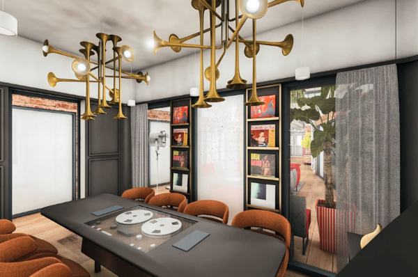 Wnętrza czwartego Brain Embassy są inspirowane teatrem i kinem.