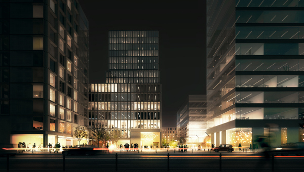 Browary Warszawskie - część biurowa kompleksu obejmuje 50 tys. mkw. powierzchni, wiz. Echo Investment.