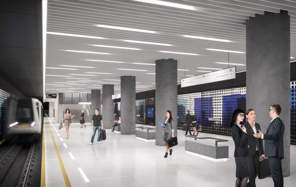 Tak będzie wyglądała stacja Br&oacute;dno - jeden z osoatnich odcink&oacute;w II linii metra po prawej stronie Wisły