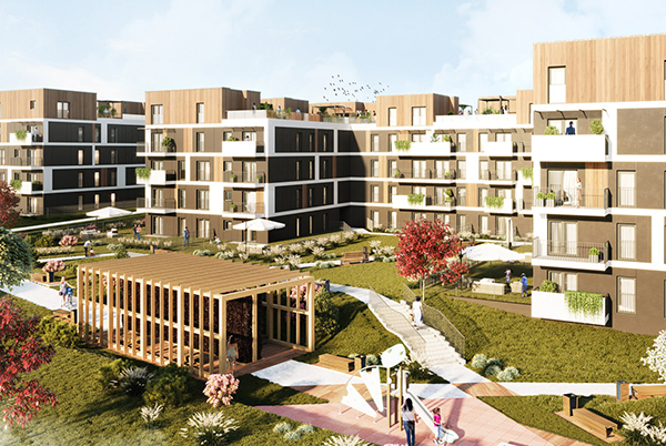 W II etapie katowickiego osiedla Ceglana Park powstanie 180 mieszkań. Wiz. Develia.