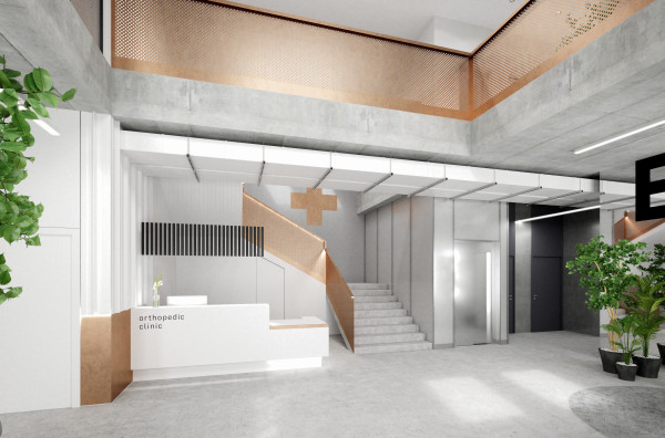 Projekt wnętrz EFFI Orthopedical Clinic w Krakowie przygotowała Żaklina Nowodworska.