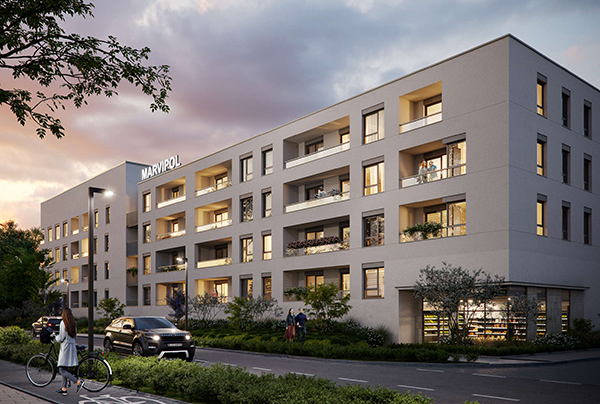 Za koncepcję architektoniczną osiedla przygotowała pracownia GCK. 