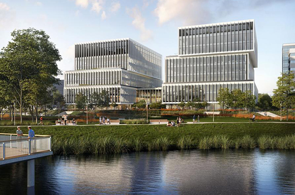 Biurowiec Lakeside został zaprojektowany przez pracownię Grupa 5 Architekci.