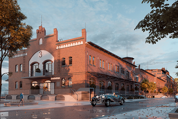 Projekt rewitalizacji zabudowań Portu Miejskiego we Wrocławiu.