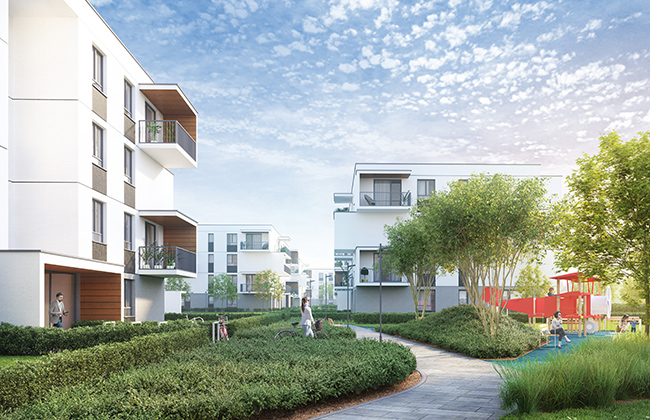 Na osiedlu Coopera w Warszawie powstanie docelowo 15 czterokondygnacyjnych budynków.