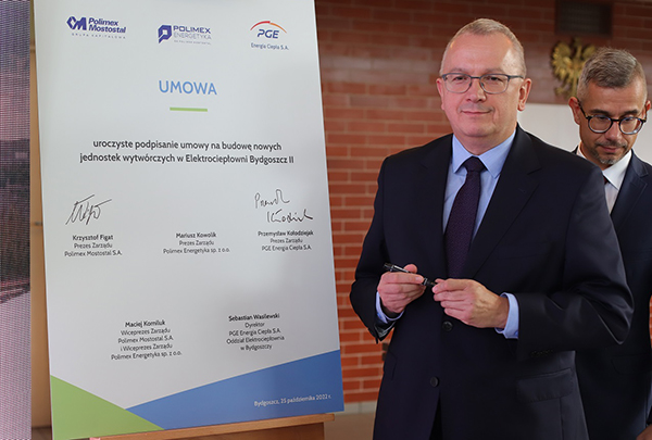 PGE Energia Ciepła i konsorcjum Polimex Energetyka oraz Polimex Mostostal podpisały umowę na budowę źródła kogeneracyjnego w Elektrociepłowni Bydgoszcz II. 