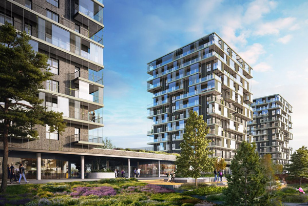 W pierwszym etapie inwestycji powstaną trzy 12-kondygnacyjne budynki.