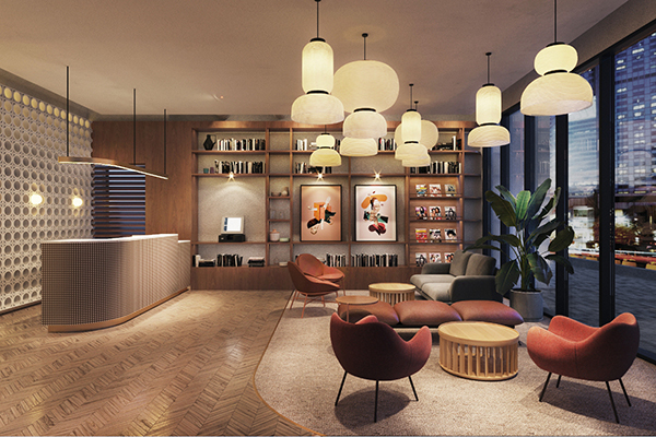 Lobby w czterogwiazdkowym Qubus Hotel Katowice.