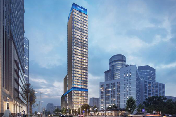 Biurowiec Skysawa w Warszawie, wiz. PHN. Biurowiec Skysawa w Warszawie, wiz. PHN.