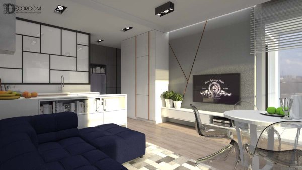 Projekt jednego z aparatment&oacute;w Solec Residence, kt&oacute;rego autorką jest architekt Joanna Węgłowska z Pracowni Decoroom.