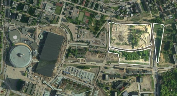 Teren inwestycyjny TDJ Estate w sąsiedztwie katowickiej Strefy Kultury.