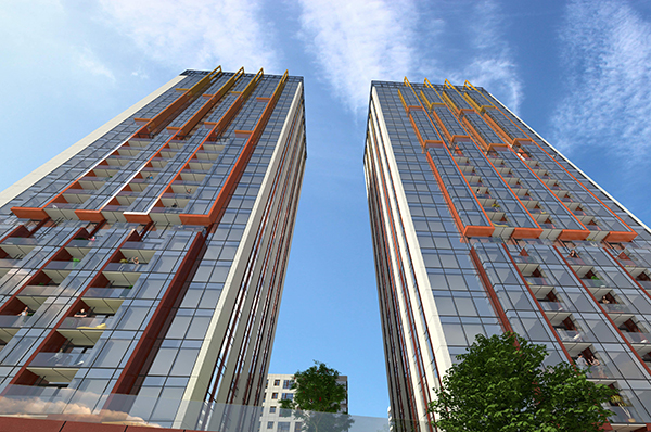 Inwestycja Towarowa Towers otrzymała pozwolenie na budowę. Wiz. Asbud Group.