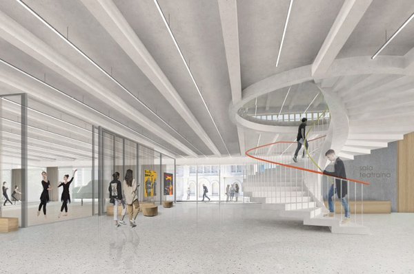 Funkcja obiektu Twórcza Twarda wychodzić będzie poza centrum kultury, obiekt stanie się miejscem spotkań. Funkcja obiektu Twórcza Twarda wychodzić będzie poza centrum kultury, obiekt stanie się miejscem spotkań.