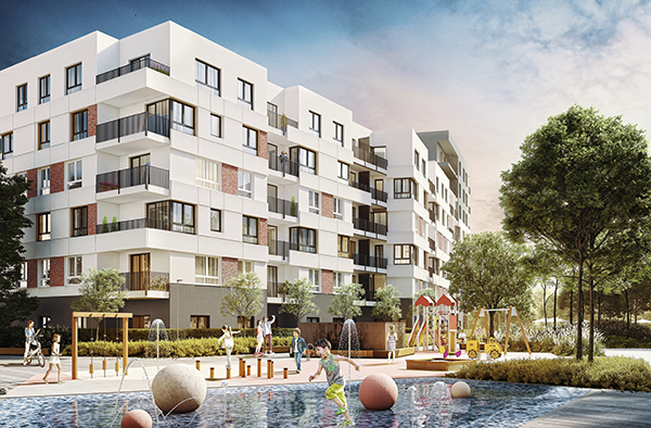 Wewnątrz osiedla Urus Centralny powstanie bulwar z wodnym placem zabaw i amfiteatrem.