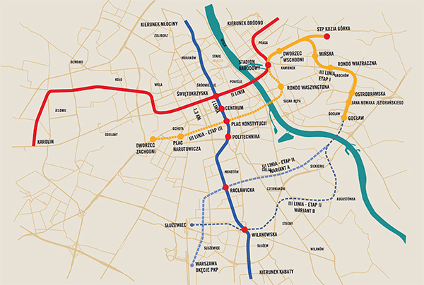 Trzecia nitka metra w Warszawie połączy Pragę - Południe z centrum stolicy, a docelowo z Ochotą i Mokotowem. 