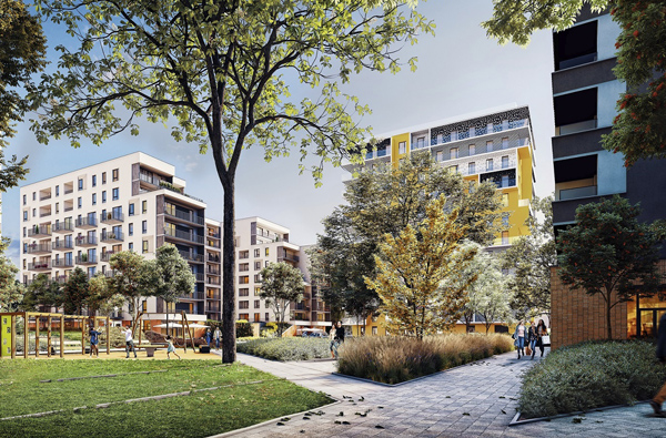 Park linearny na terenie Soho by Yareal