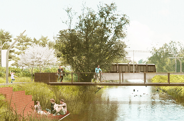 Trasa tramwaju na Gocław będzie biegła wzdłuż Kanału Wystawowego na Saskiej Kępie. Trasa tramwaju na Gocław będzie biegła wzdłuż Kanału Wystawowego na Saskiej Kępie.